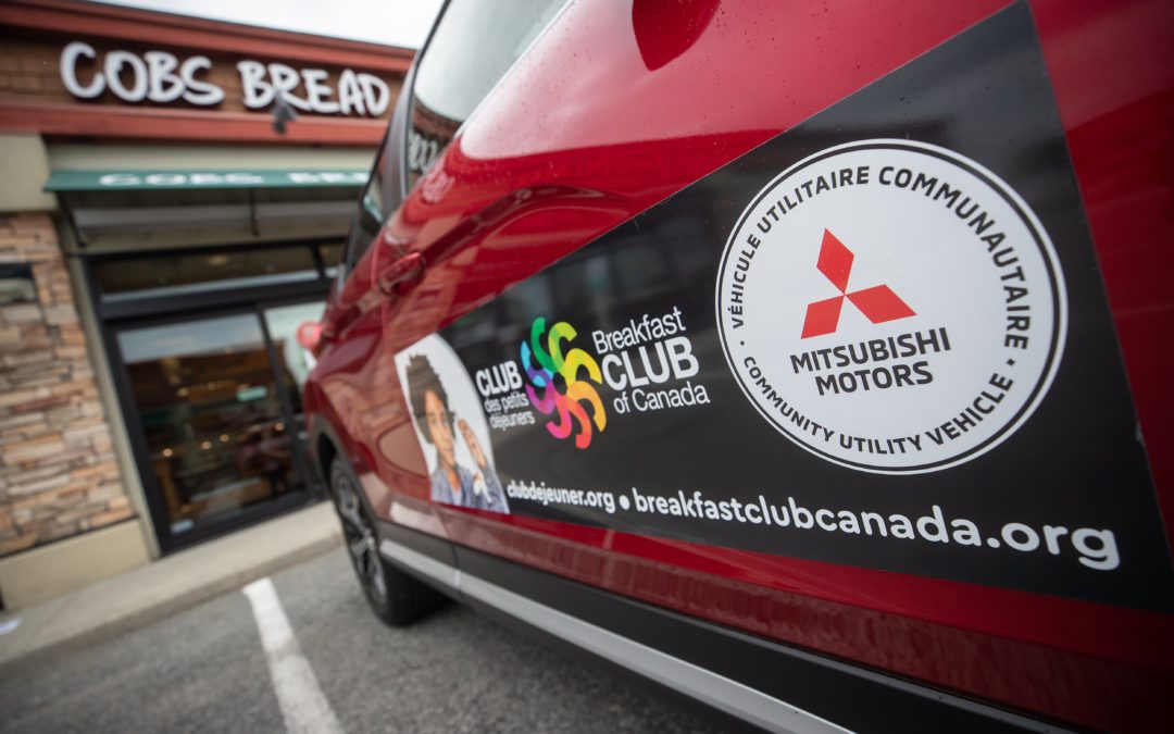 Josee Desjardins, Breakfast Club of Canada and Alan Lyddiatt, Mitsubishi Motors Canada load up a Mitsubishi Eclipse Cross, the company’s Community Utility Vehicle, for delivery to children and families in the community. Mitsubishi Motors Canada has donated $50,000 to the charity’s Emergency COVID-19 Club Fund and CUVs in Vancouver, Toronto and Montreal to be used for food delivery and logistics while school is out due to COVID-19. During the pandemic the charity has expanded its mandate increasing logistics needs such as transportation and funding as the crisis has had a severe financial impact on many families.